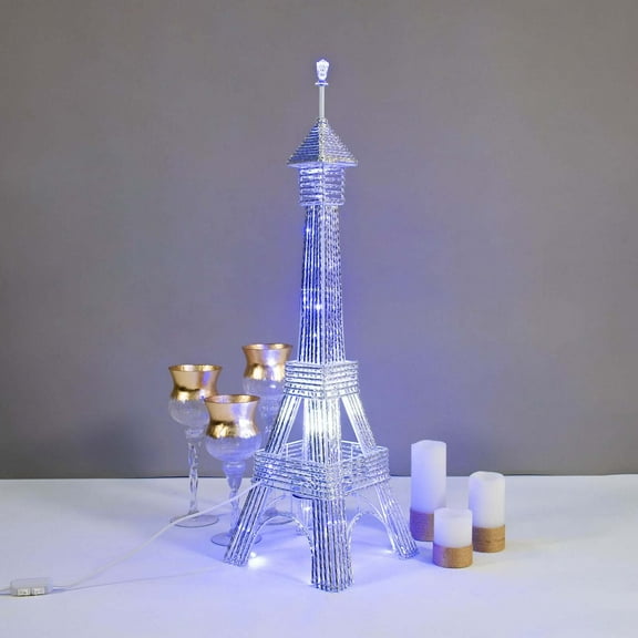 Efavormart 3.5 Ft Color Changing LED Metal Eiffel Tower Wedding Birthday Party Dance Banquet Event Party Columns - 1PCS