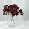 thumbnail image 1 of Efavormart 3 Pack | 14" Burgundy Artificial Silk Carnation Flower Bouquets, Faux Floral Arrangement Bushes, 1 of 11