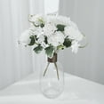 thumbnail image 1 of Efavormart 3 Pack | 14" White Artificial Silk Carnation Flower Bouquets, Faux Floral Arrangement Bushes, 1 of 10