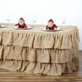 thumbnail image 1 of Efavormart 3 Tier Rustic Elegant Ruffled Burlap Table Skirt for Kitchen Dining Catering Wedding Party Decorations Events - 14 Ft, 1 of 8