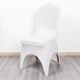 thumbnail image 1 of Efavormart 3-Way Open Arch White Premium Stretch Spandex Banquet Chair Cover, Fitted Wedding Chair Cover with Foot Pockets - 160 GSM, 1 of 11