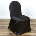 thumbnail image 1 of Efavormart 30 PCS Black Shinny Satin Banquet Chair Covers Dinning Event Slipcover For Wedding Party Banquet Catering, 1 of 10