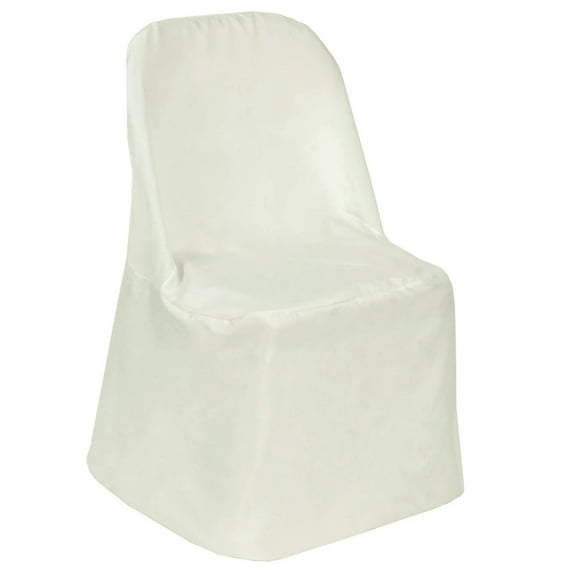 Efavormart 30 PCS Ivory Linen Polyester Folding Chair Cover Dinning Chair Slipcover For Wedding Party Event Banquet Catering