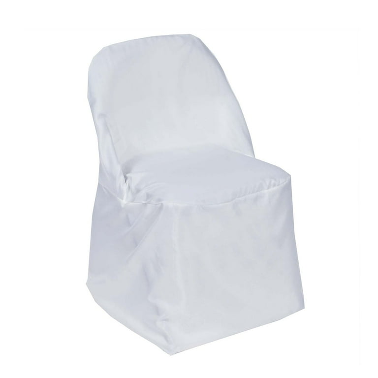 Efavormart 30 PCS White Linen Polyester Folding Chair Cover