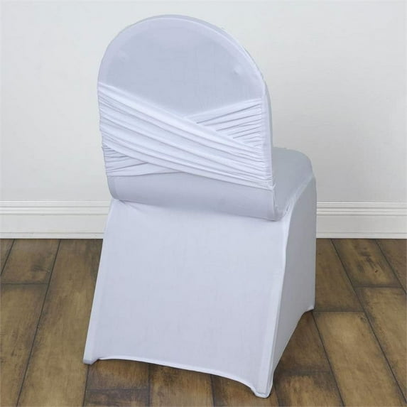 Efavormart 30 PCS White Madrid Spandex Banquet Chair Covers, Premium Fitted Chair Covers