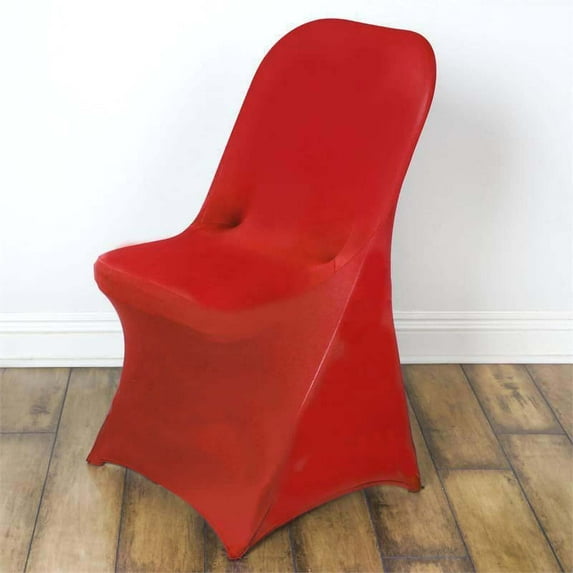 Efavormart 30 Pack | Red Premium Spandex Stretch Folding Chair Cover, Fitted Folding Chair Cover