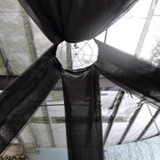 Efavormart 30FT Fire Retardant Black Sheer Voil Curtain Panel Backdrop Ceiling Drapery Organza For Event