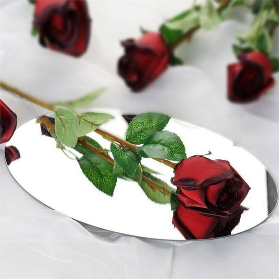 Efavormart 31" | 24pcs Red, Black Tip Long Stem Artificial Silk Roses Flowers