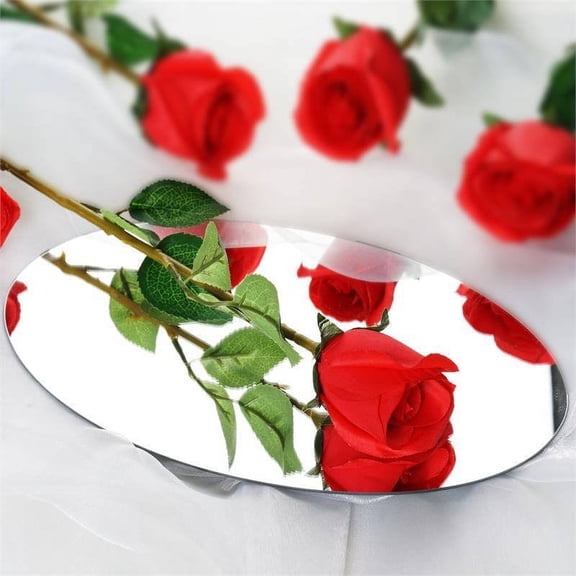 Efavormart 31" | 24pcs Red Long Stem Artificial Silk Roses Flowers