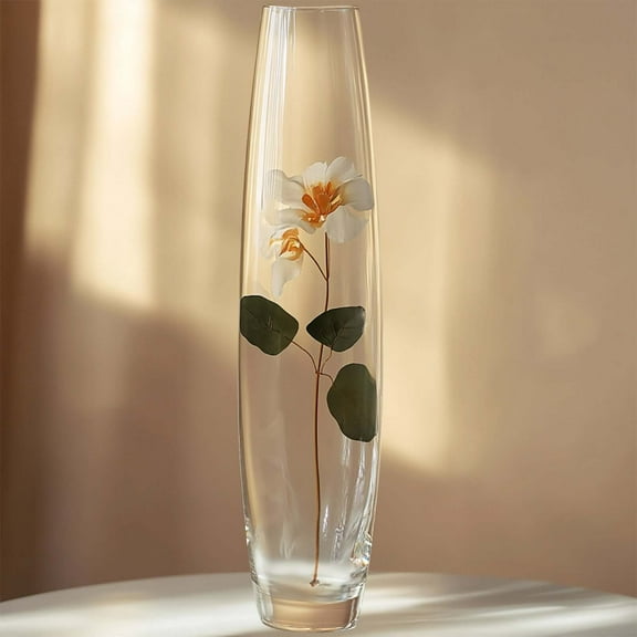 Efavormart 31" Tall Tapered Cylinder Glass Vase Clear Floor Vase Centerpiece For Table Decor