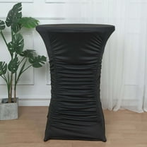 Efavormart 32" Black Ruched Pleated Heavy Duty Spandex Cocktail Table Cover For Cocktail Table Wedding Party Bar Restaurant Tablecloth