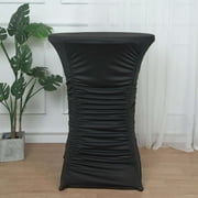 Efavormart 32 Black Ruched Pleated Heavy Duty Spandex Cocktail Table Cover For Cocktail Table Wedding Party Bar Restaurant Tablecloth
