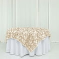 thumbnail image 1 of Efavormart 3D Rosette Square Tablecloth Overlay 72"x72"- Beige Square Tablecloth Cover For Wedding Party Event Banquet, 1 of 11