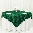 thumbnail image 1 of Efavormart 3D Rosette Square Tablecloth Overlay 72"x72"-Hunter Emerald Green Square Tablecloth Cover For Wedding Party Event Banquet, 1 of 11
