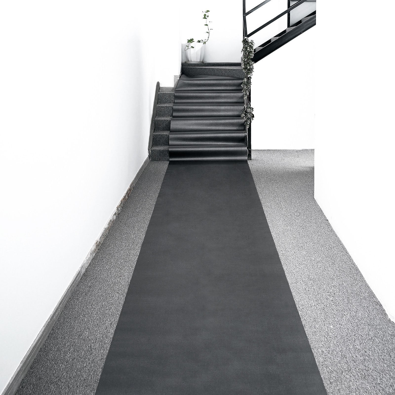 Efavormart 3FT x 50FT Black Glitter Wedding Aisle Runner, NonWoven Carpet Runners for Party