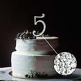 thumbnail image 1 of Efavormart 4.5" Bedazzling Rhinestone Number Cake Toppers For Wedding Birthday Party Special Event Personalized Decor| Number| 5, 1 of 5