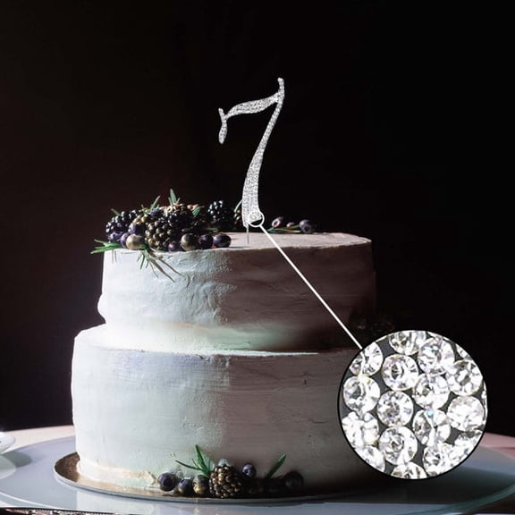 Efavormart 4.5" Bedazzling Rhinestone Number Cake Toppers For Wedding Birthday Party Special Event Personalized Decor| Number| 7