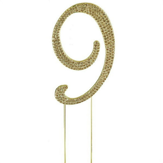 Efavormart 4.5" Gold Shinny Rhinestone Letters Cake Toppers For Wedding Birthday Party Special Event Personalized Decorations - 9