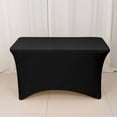 thumbnail image 1 of Efavormart 4 FT Fitted Black Rectangular Stretchy Spandex Tablecloth For Wedding Party Tradeshow Decor Decoration, 1 of 10
