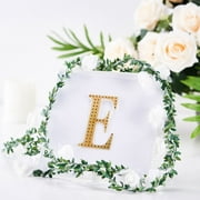 Efavormart 4" Letter E Gold Self-Adhesive Rhinestone Number Stickers for DIY Crafts, Handicraft Art, Graduation Cap Decorations Birthday Party, Wedding Alpha-Numeric stickers