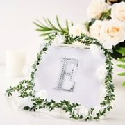 Efavormart 4" Letter E Silver Self-Adhesive Rhinestone Number Stickers for DIY Crafts, Handicraft Art, Graduation Cap Decorations Birthday Party, Wedding Alpha-Numeric stickers