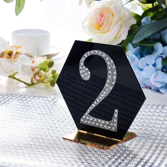 Efavormart 4" Number 2 Silver Self-Adhesive Rhinestone Number Stickers for DIY Crafts, Handicraft Art, Graduation Cap Decorations Birthday Party, Wedding Alpha-Numeric stickers
