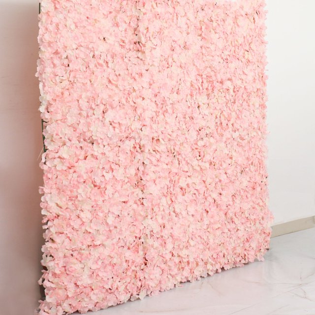 Efavormart 4 PCS Blush Silk Hydrangea Flower Mat Wall Wedding Event