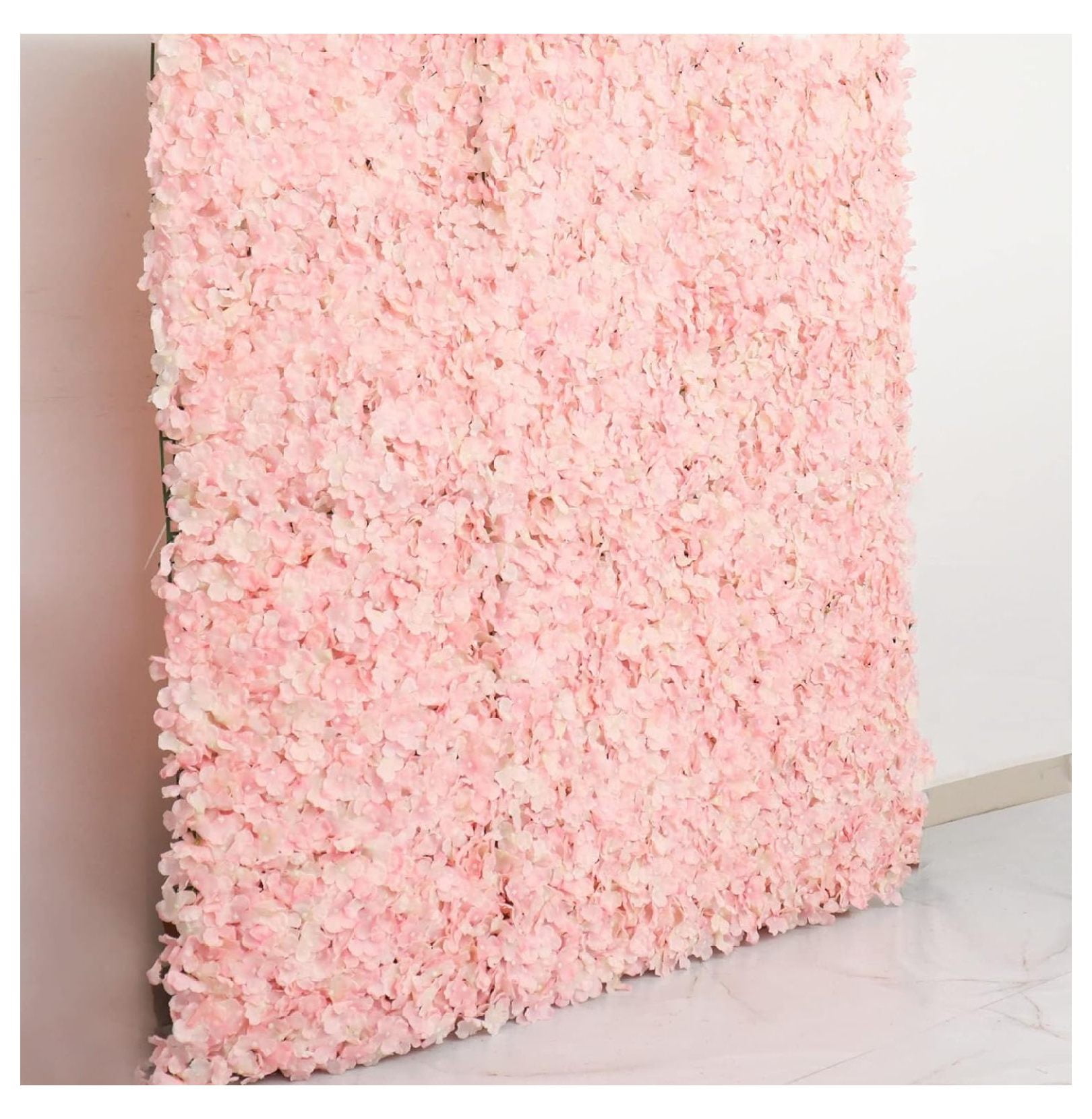 Efavormart 4 PCS Blush Silk Hydrangea Flower Mat Wall Wedding Event ...