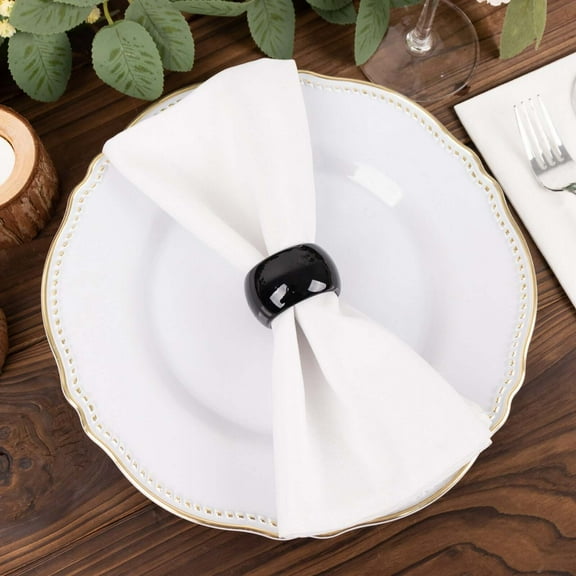Efavormart 4 PCS Wholesale Black Acrylic Napkin Rings for Place Settings Wedding Receptions Dinner or Holiday Parties Tableware
