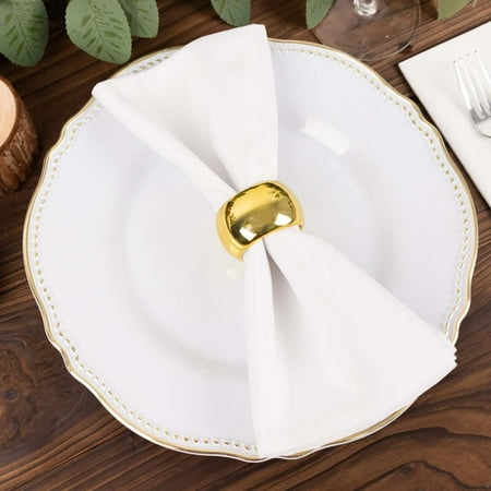 Efavormart 4 PCS Wholesale Gold Acrylic Napkin Rings for Place Settings Wedding Receptions Dinner or Holiday Parties Tableware