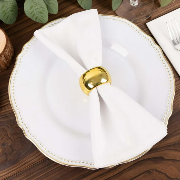 Efavormart 4 PCS Wholesale Gold Acrylic Napkin Rings for Place Settings Wedding Receptions Dinner or Holiday Parties Tableware