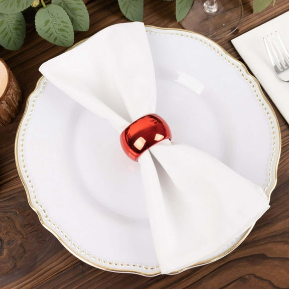 Efavormart 4 PCS Wholesale Red Acrylic Napkin Rings for Place Settings Wedding Receptions Dinner or Holiday Parties Tableware
