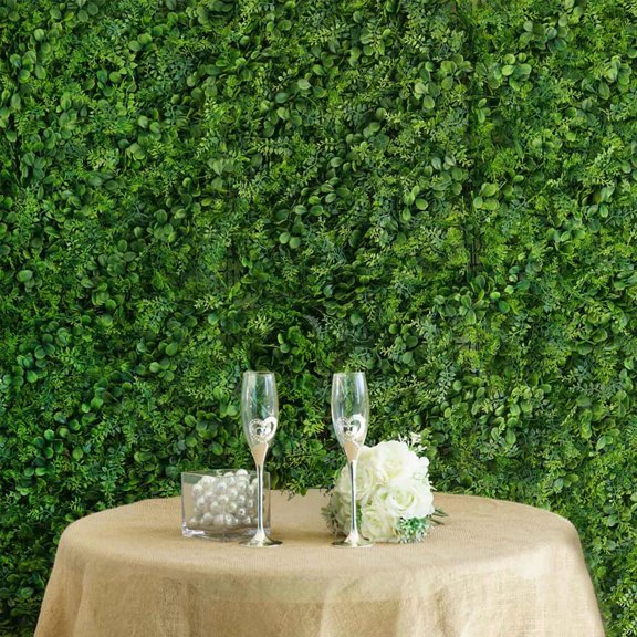 Efavormart 4 Pack 10 Sq ft. Artificial Boxwood Hedge Faux Green Living Wall Foliage Green Garden Wall Mat