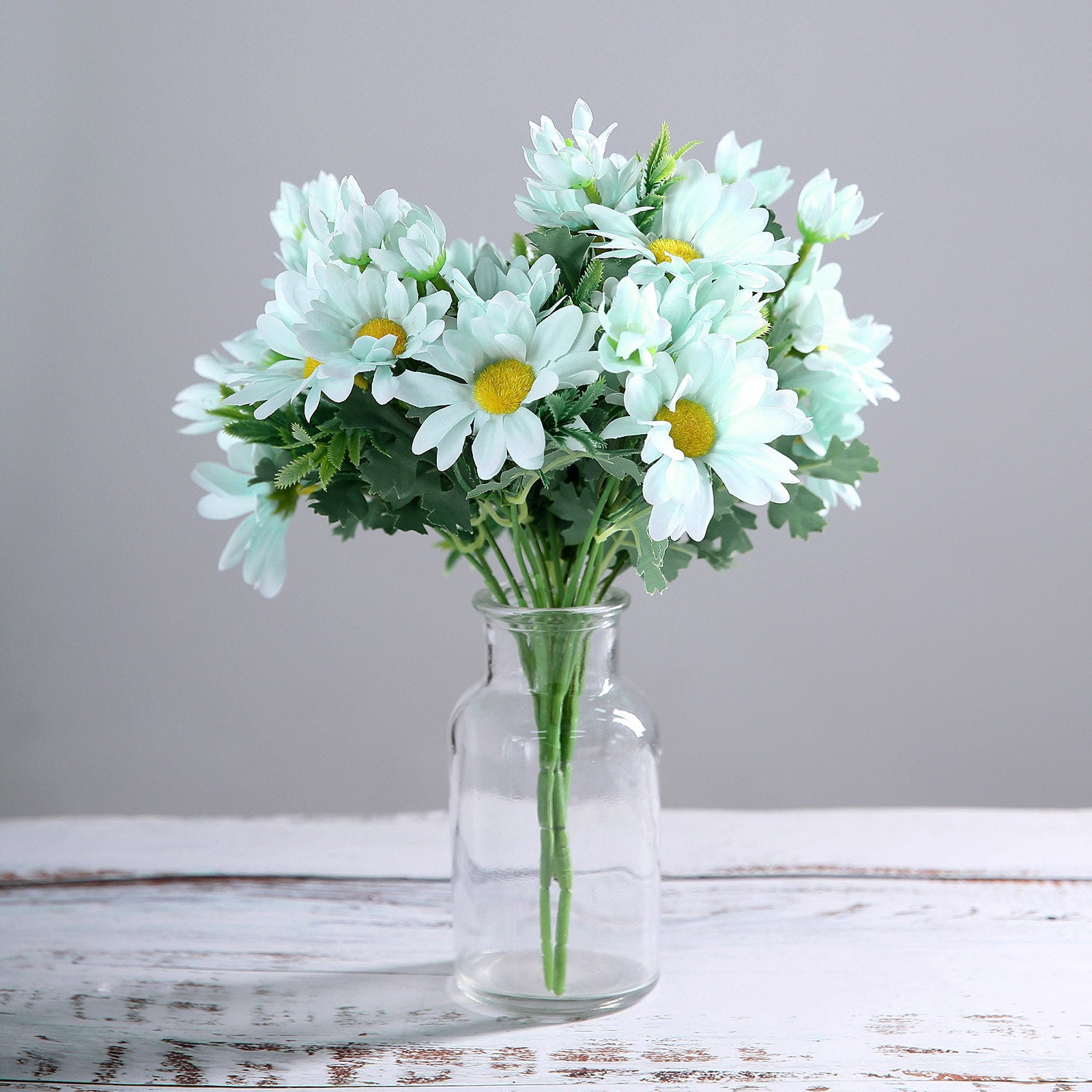 Efavormart 4 Pack - 11" Blue Artificial Daisy Flower Bushes, Silk ...