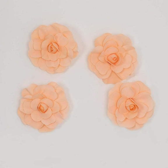 Efavormart 4 Pack 12” 3D Craft Rose Blush Real Feel Foam Rose for DIY Wedding Bouquets Arrangements Party Home Decorations