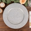 Metal Charger Plates Set Of 4 - Ruffled Galvanized Design, 13x13 Inches, Industrial Chic