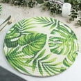 thumbnail image 1 of Efavormart 4 Pack | 15" Round Green Tropical Leaf Woven Cotton Table Placemats, Indoor/Outdoor Braided Dining Placemats, 1 of 11