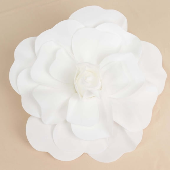 Efavormart 4 Pack 16” 3D Craft Rose White Real Feel Foam Rose for DIY Wedding Bouquets Arrangements Party Home Decorations