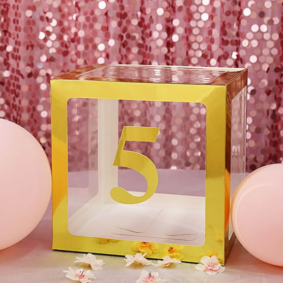 Efavormart 4 Pack - 5" Gold Pre-punched Decorative Numbers with Sticky Dots Make Your Own Banner for Birthdays and Weddings, Party Decoration Supplies - 5
