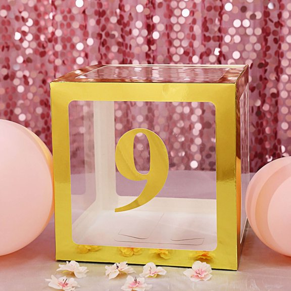 Efavormart 4 Pack - 5" Gold Pre-punched Decorative Numbers with Sticky Dots Make Your Own Banner for Birthdays and Weddings, Party Decoration Supplies - 9