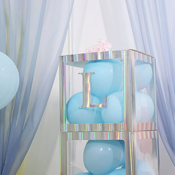 Efavormart 4 Pack - 5" Iridescent Pre-punched Decorative Numbers with Sticky Dots Make Your Own Banner for Birthdays and Weddings, Party Decoration Supplies - L