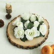 Efavormart 4 Pack Artificial Silk Rose Floral Candle Rings Party Event Wedding Centerpieces Ivory