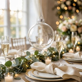 Efavormart 4 Pack Clear Glass Hanging Ornament Balls, 4" Fillable Round Baubles with Removable Silver Caps for DIY Crafts, Weddings, and Holidays