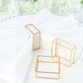 thumbnail image 1 of Efavormart 4 Pack | Gold Metal Hollow Square Napkin Rings, Modern Geometric Cube Napkin Holders, 1 of 11