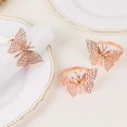 thumbnail image 1 of Efavormart 4 Pack | Metallic Blush Rose Gold Laser Cut Butterfly Napkin Rings, Decorative Cloth Napkin Holders, 1 of 11