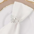 thumbnail image 1 of Efavormart 4 Pack | Metallic Silver Laser Cut Butterfly Napkin Rings, Decorative Cloth Napkin Holders, 1 of 5