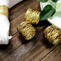 Efavormart 4 Pack | Shiny Gold Metal Wire Paper or Cloth Linen Napkin Rings