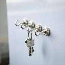 Efavormart 4 Pcs 4.5Lb Capacity Silver Heavy Duty Magnetic Hooks, Multipurpose Hanging Metal Hooks for Kitchen, Garage, Office, Tool Shop, Hang Tools, Keys Towels