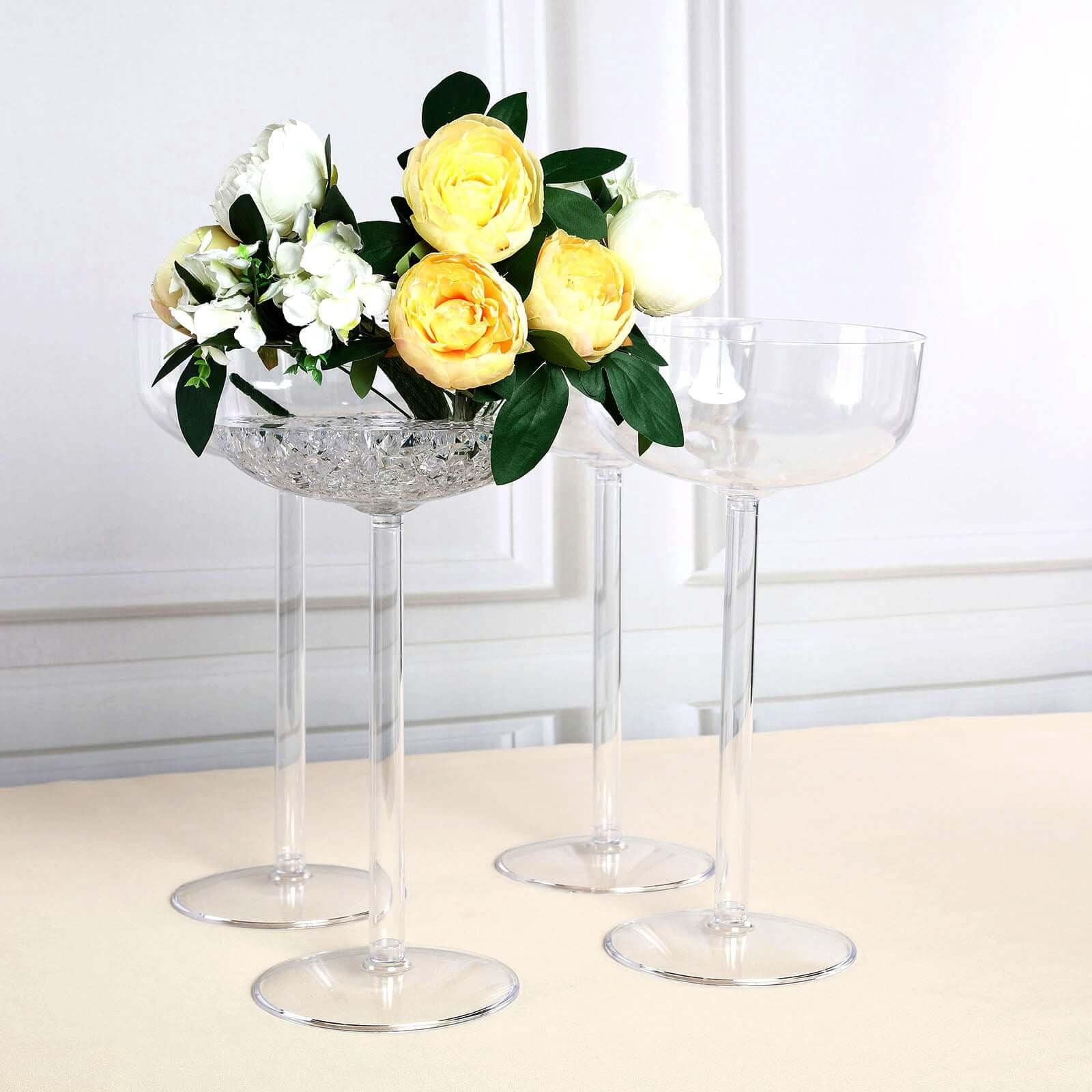 Efavormart 4 Sets of Wholesale Plastic Sturdy Centerpiece XL Margarita Cup  Centerpiece Stand Tabletop Decor Floating Candle Stand