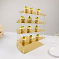 thumbnail image 1 of Efavormart 4-Tier Gold Spiral Stairway Acrylic Cake Stand with Mirror Finish, Cupcake Dessert Display Stand Perfume Organizer Shelf - 17" Tall, 1 of 10